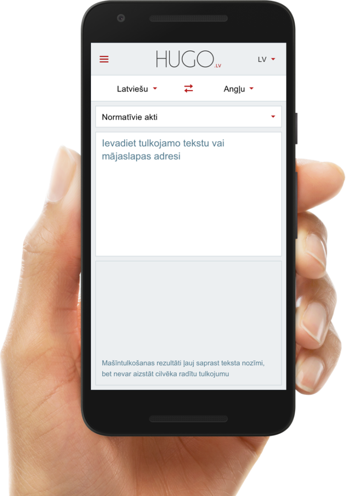 Hugo.lv tulkotājs darbībā