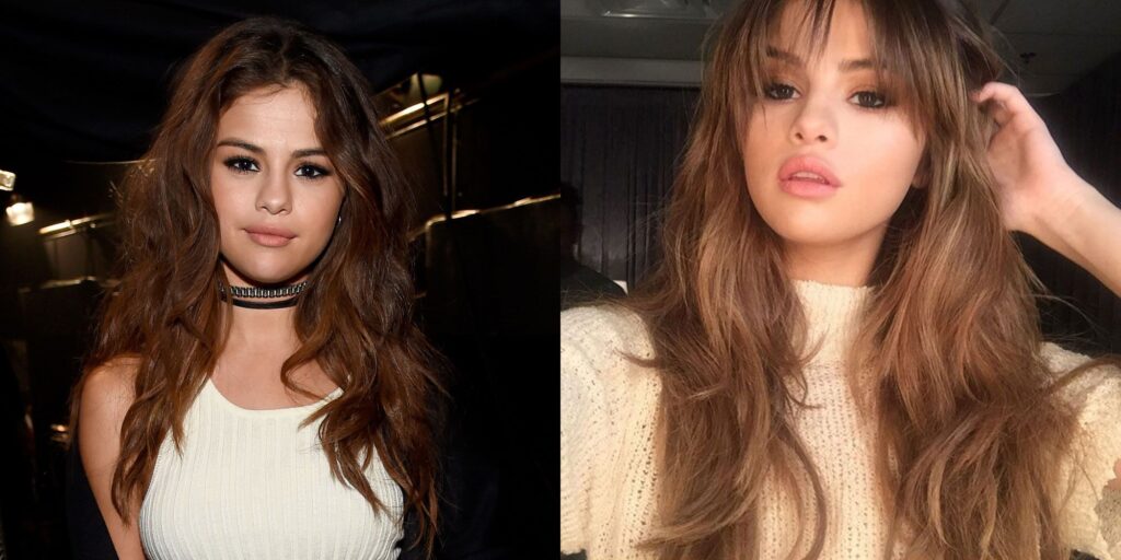 Selena Gomez ar ''Curtain Bangs'' frizūru.
