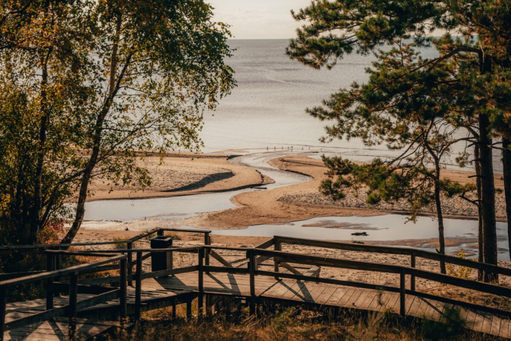 Baltā kāpa Saukrastos vasarā