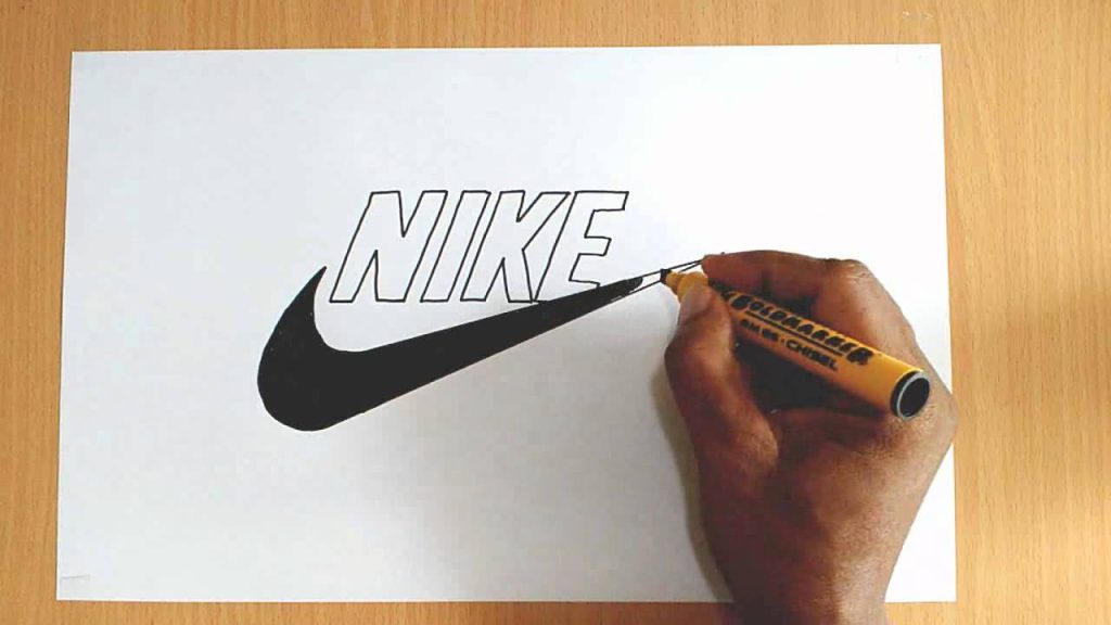 NIKE logo zīmēšana ar flomasteru