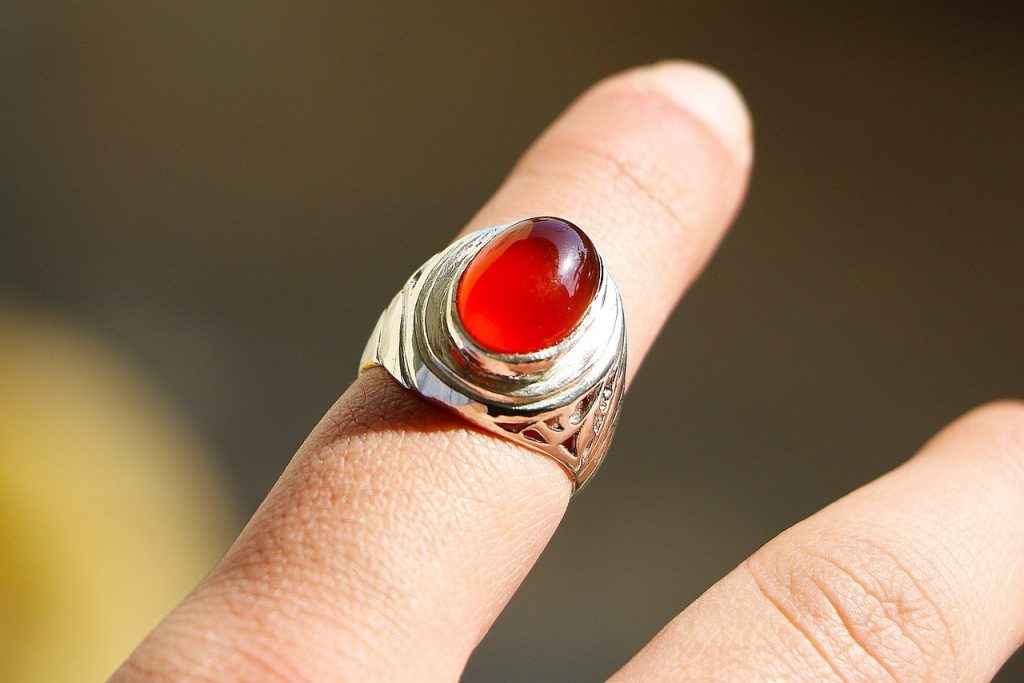 Agate dabīgais akmens sudraba gredzenā