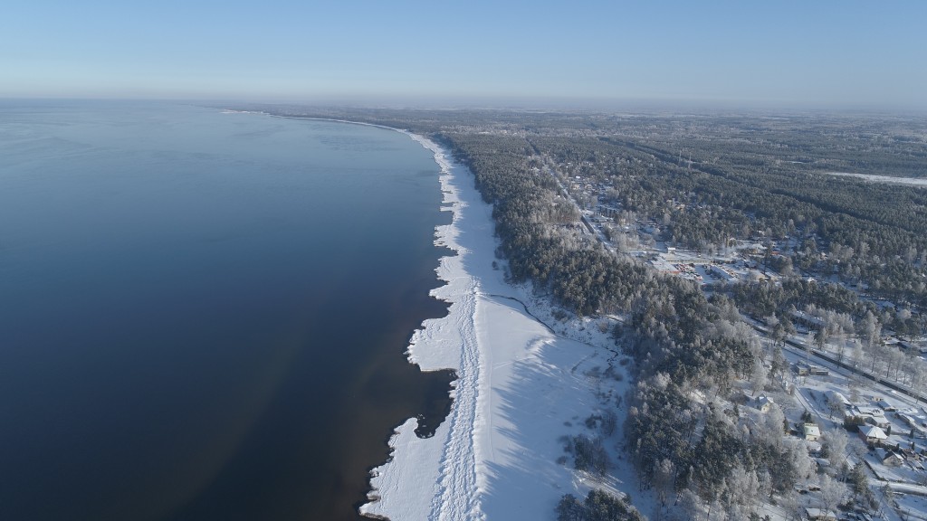 Panorāmas skats uz Balto kāpu ziemā
