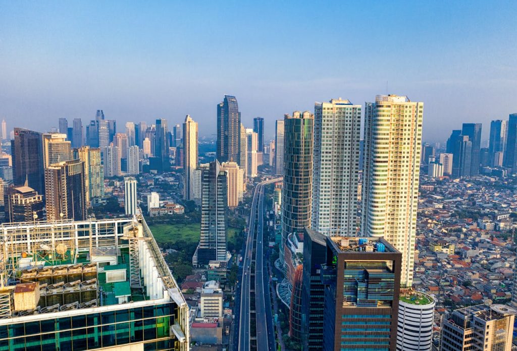 Liela pilsēta Jakarta Indonezijā