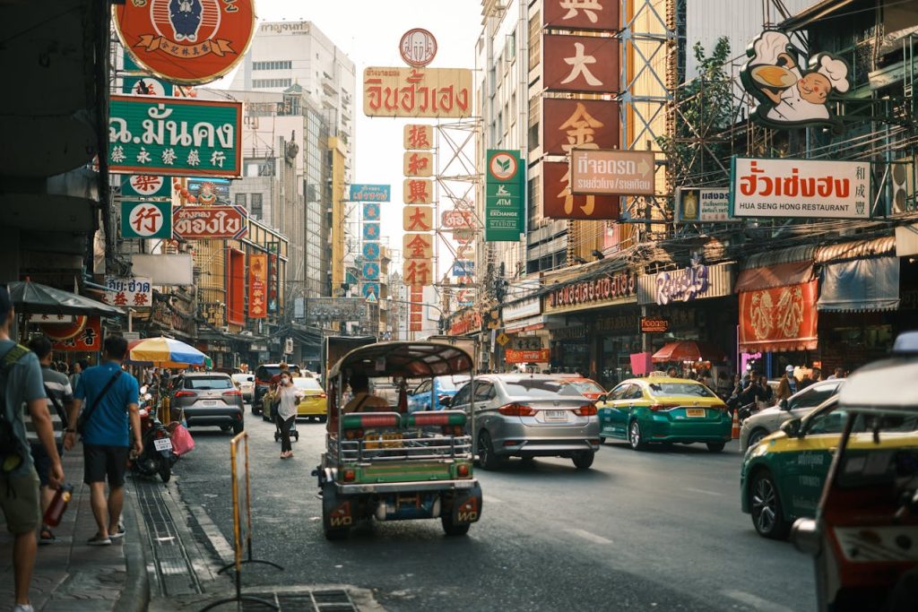 Bangkokas ķīniešu kvartāla iela, Taizeme