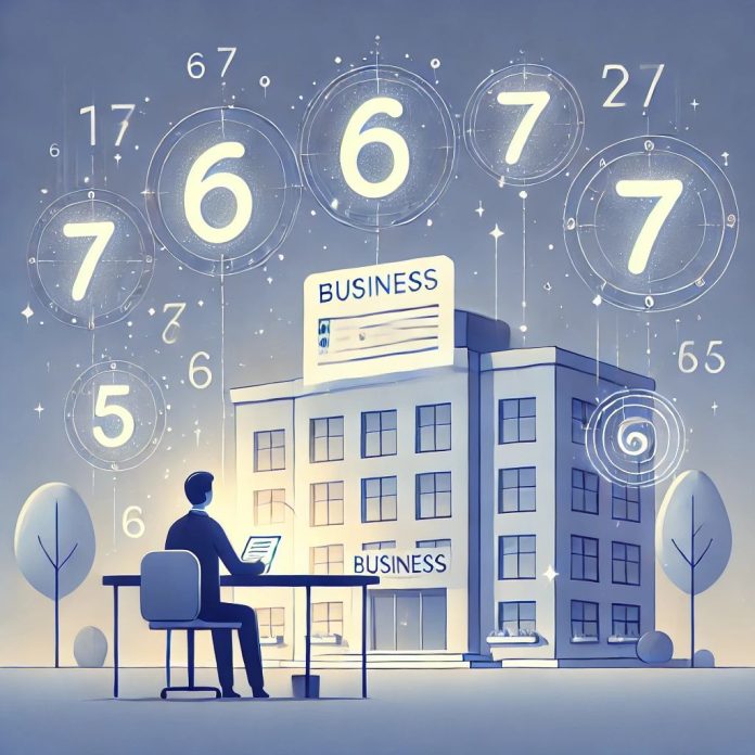 Numeroloģija biznesā, cilvēks sēž pie galda