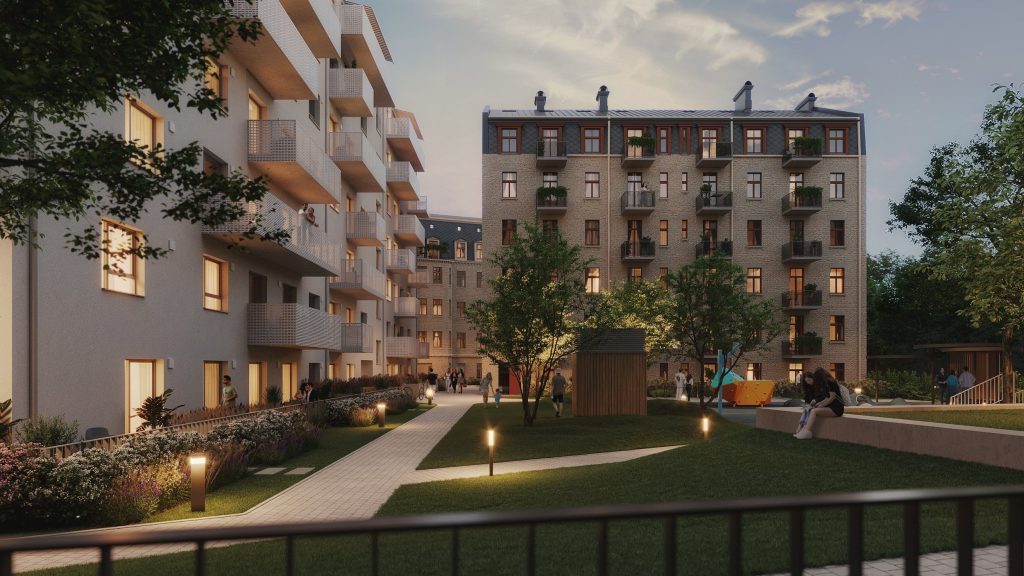 "Pētersalas" projekta iekšpagalms, bērnu laukums