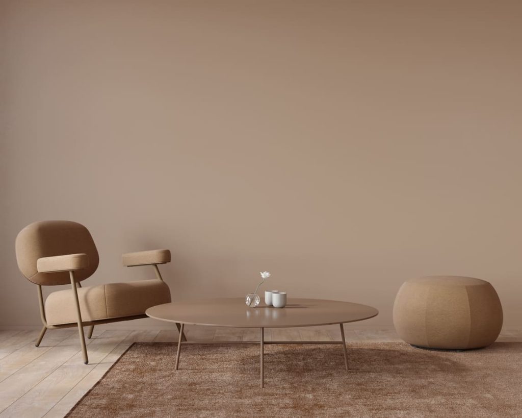 Viesistaba, kura ir visa bruna krasa.